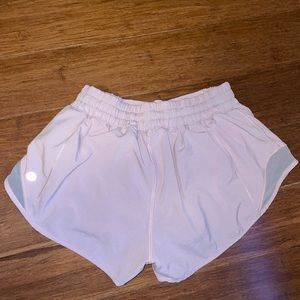 Light pink lululemon hotty hot shorts